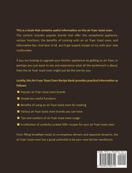 Air Fryer Toast Oven Recipe Cookbook 2021: The One-stop Cookbook for COSORI Breville Smart Cuisinart Instant Omni Mueller Austria Black+Decker Oster Kalorik & Iconites Air Fryer Toast Oven