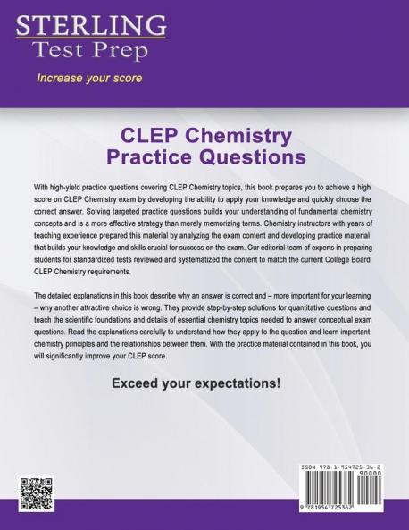 Sterling Test Prep CLEP Chemistry Practice Questions