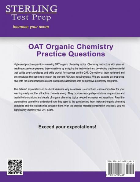 Sterling Test Prep OAT Organic Chemistry Practice Questions
