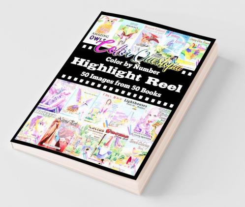 Color By Number Highlight Reel - 50 Images from 50 Books