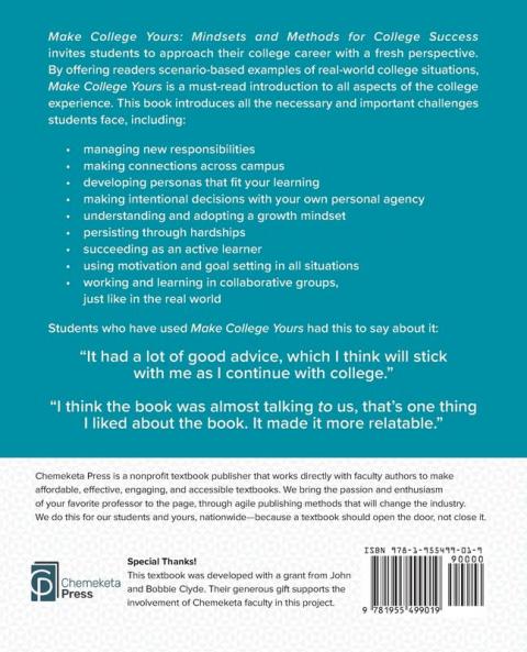 Make College Yours: Methods and Mindsets for College Success