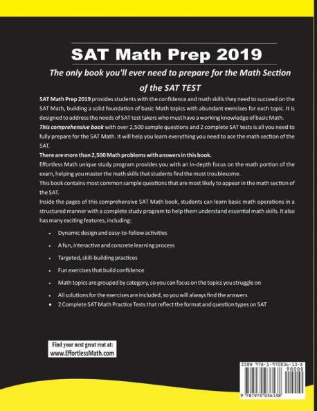 SAT Math Prep 2019: A Comprehensive Review and Ultimate Guide to the SAT Math Test