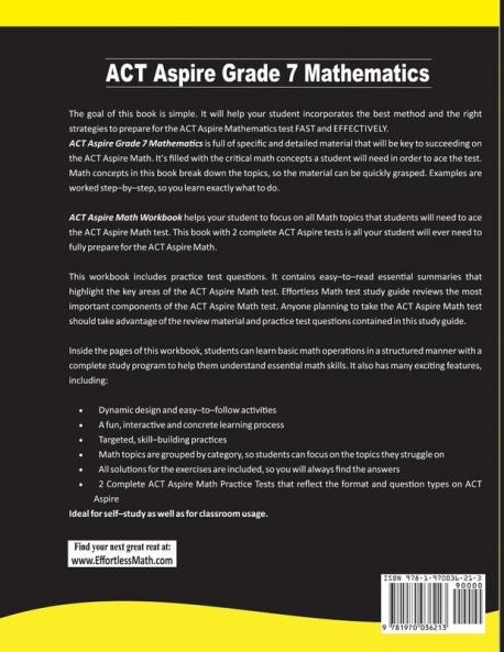 ACT Aspire Grade 7 Mathematics
