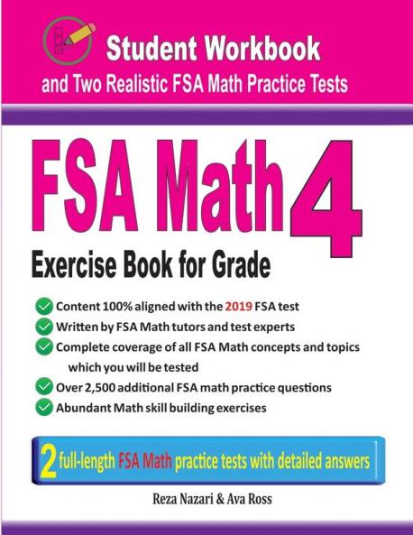 FSA Math Exercise Book for Grade 4: Student Workbook and Two Realistic FSA Math Tests