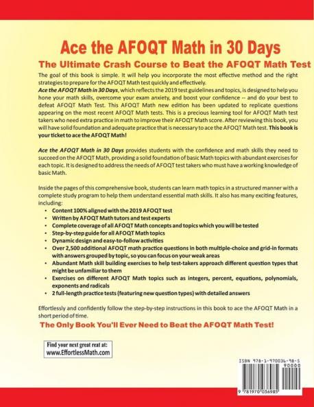 Ace the AFOQT Math in 30 Days: The Ultimate Crash Course to Beat the AFOQT Math Test