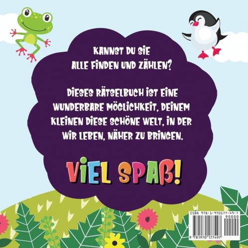 Zählen lernen Tiere!: Kannst du die Hunde Elefanten und andere süße Tiere zählen? Superspaß Zählbuch für 2-4 jährige Kinder 123 Bilderbuch