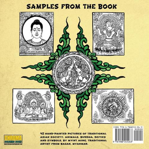 Asiatika Asian Art Adult Coloring Book: 45 Traditional Painted Pictures of Buddha Animals from Asia Ganesha Traditional Society and Other Asian Symbols and Deities