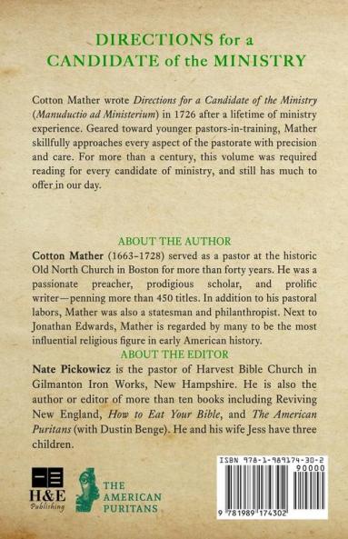 Directions for a Candidate of the Ministry (The American Puritan)