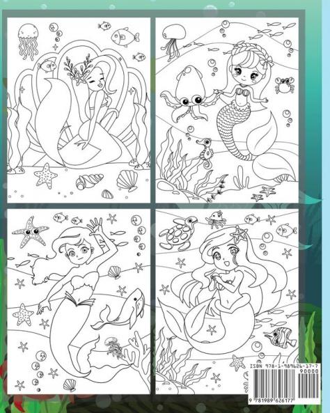 Mermaid Coloring Book for Kids Ages 4-8