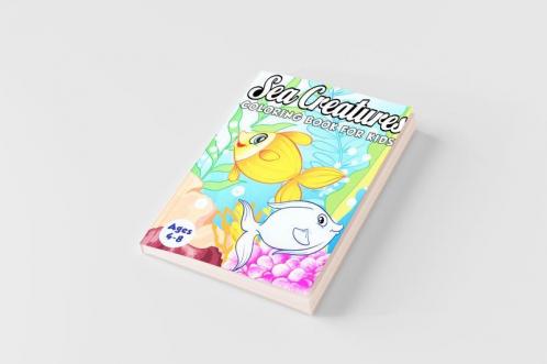 Sea Creatures Coloring Book for Kids Ages 4-8