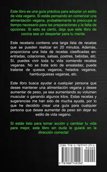 Dieta vegana: Libro de cocina con recetas para mantenerse esbelto y perder peso: 1 (Libro de Recetas Veganas)
