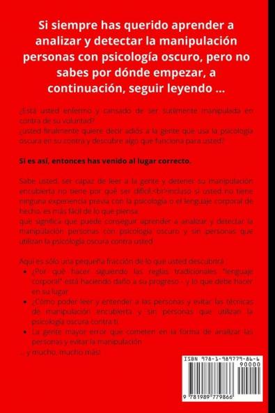 Psicología Oscura y Manipulación: Cómo aprender a leer a las personas detectar la manipulación emocional encubierta detectar el engaño y defenderse ... la Ansiedad y la Psicología Oscura)