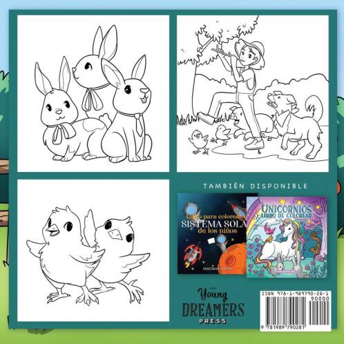 Animales de granja libro de colorear: Para niños de 4 a 8 años: 5 (Cuadernos Para Colorear Niños)