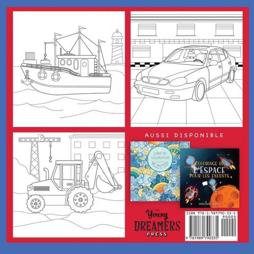 Livre de coloriage de voitures camions et véhicules de chantier: Pour les enfants de 4 à 8 ans 9 à 12 ans: 6 (Livres de Coloriage Pour Enfants)