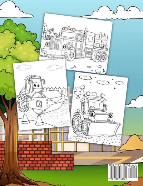 Construction Vehicles Coloring Book