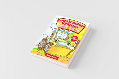 Construction Vehicles Coloring Book