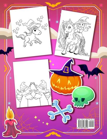 Unicorn Coloring - Halloween Edition: A Cute and Not So Spooky Halloween Coloring Activity Book For Children