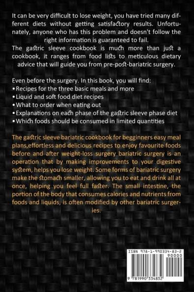 Gastric Sleeve Cookbook: The Complete Bariatric Diet Guide With Easy and Healthy Recipes (Tasty and Instant Recipes With Small Protein-packed Meals)
