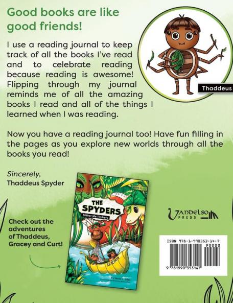 Reading Journal: A book for humans and adventurous spiders