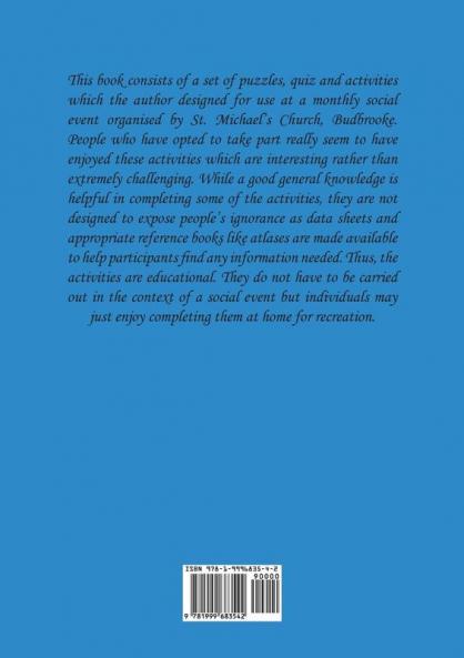 Puzzles Quiz and Activities suitable for Social Events Volume 2