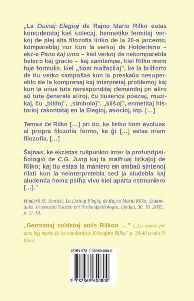 La kanto pri amo kaj morto de la standardisto Kristoforo Rilko. Duinaj elegioj 1 ĝis 3.: 172 (Mas-Libro)