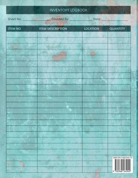 Inventory Log Book