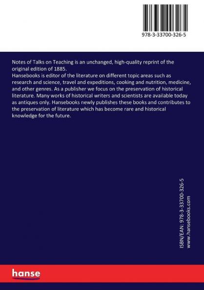 Notes of Talks on Teaching