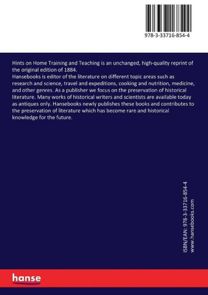 Hints on Home Training and Teaching