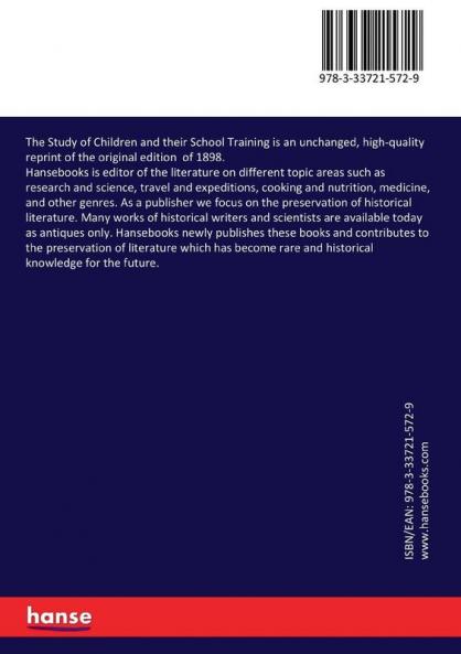 The Study of Children and their School Training