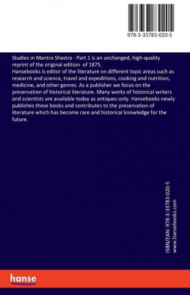 Studies in Mantra Shastra