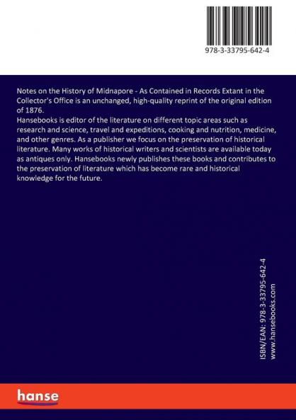 Notes on the History of Midnapore