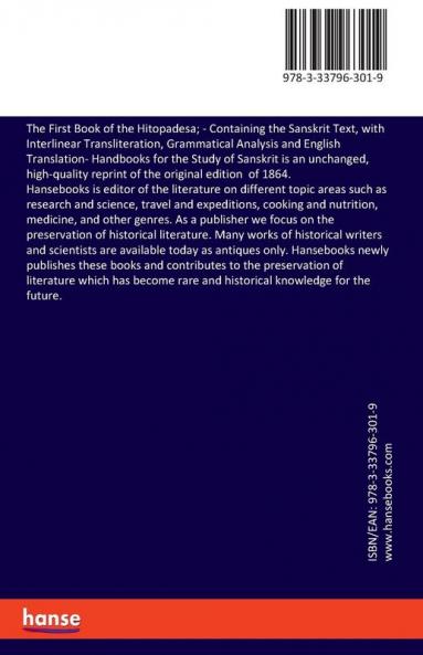 The First Book of the Hitopadesa;