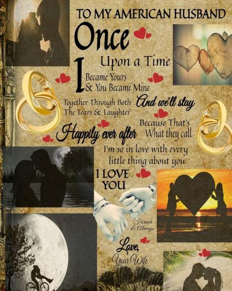 To My American Husband Once Upon A Time I Became Yours & You Became Mine And We'll Stay Together Through Both The Tears & Laughter: 20th Anniversary ... Vintage Wedding Cover & Inspirational Saying