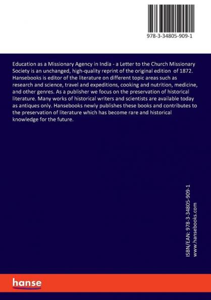Education as a Missionary Agency in India