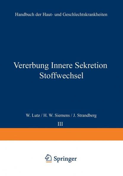 Vererbung Innere Sekretion Stoffwechsel