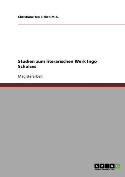 Studien zum literarischen Werk Ingo Schulzes