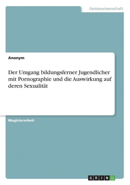 Der Umgang bildungsferner Jugendlicher mit Pornographie und die Auswirkung auf deren Sexualität