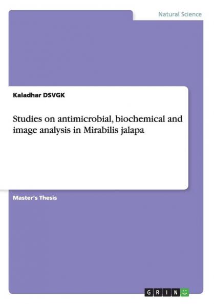 Studies on antimicrobial biochemical and image analysis in Mirabilis jalapa