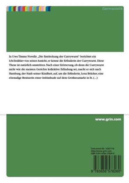 Uwe Timms Novelle „Die Entdeckung der Currywurst. Die Funktion des Essens