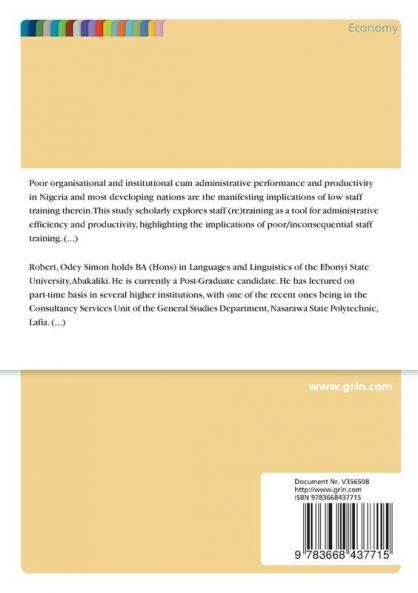 Staff Training. A Tool for Administrative Efficiency and Productivity