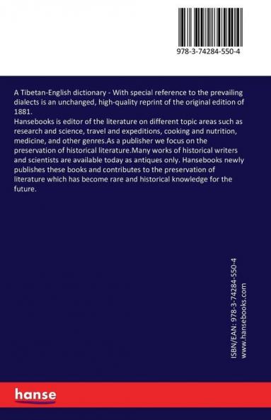 A Tibetan-English dictionary: With special reference to the prevailing dialects