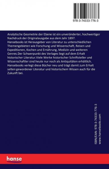 Analytische Geometrie der Ebene