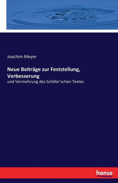 Neue Beiträge zur Feststellung Verbesserung