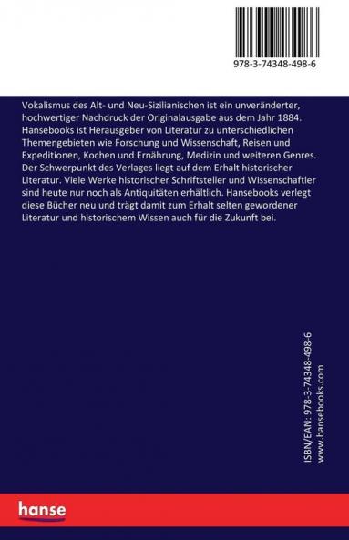 Vokalismus des Alt- und Neu-Sizilianischen