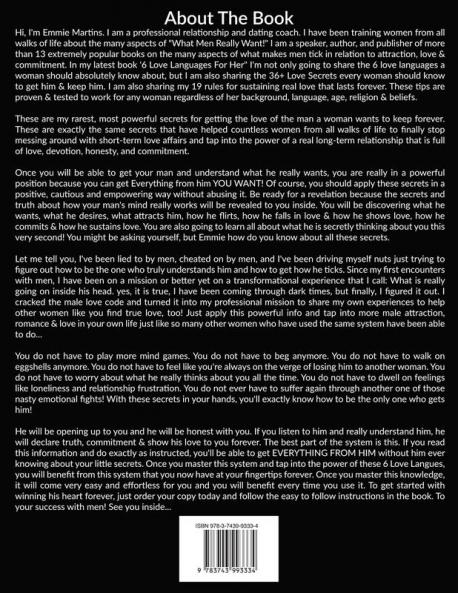 6 Love Languages For Her: Attract Him! Addict Him! How To Make A Man Love You! The 25+ Attraction Factor Secrets: How Men Think & What Men Really Want + 19 Rules Every Woman Should Know To Get Him