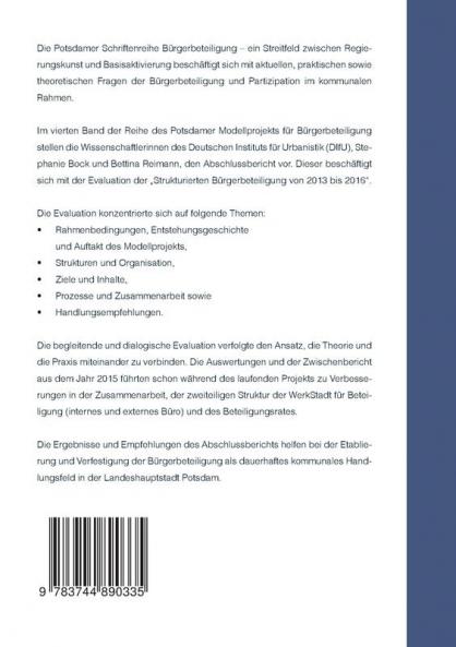 Mehr Beteiligung wagen - Evaluation des Modellprojekts Strukturierte Bürgerbeteiligung