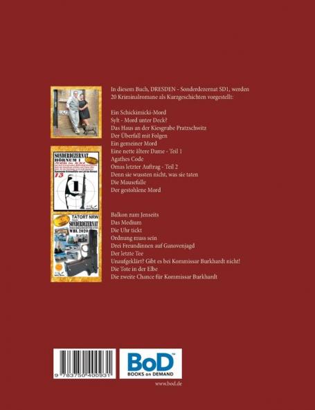 DRESDEN - Sonderdezernat SD1 - 20 Kriminalkurzgeschichten von SÜLTZ BÜCHER
