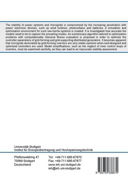 Small-Signal Stability Modelling and Optimization of Microgrids