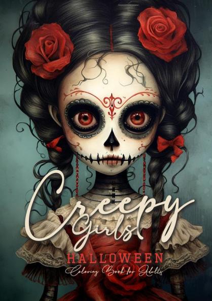 Creepy Girls Halloween Coloring Book for Adults