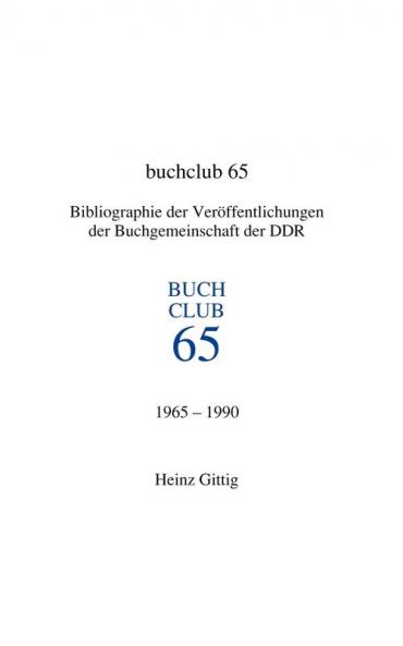 Buchclub 65. Bibliographie